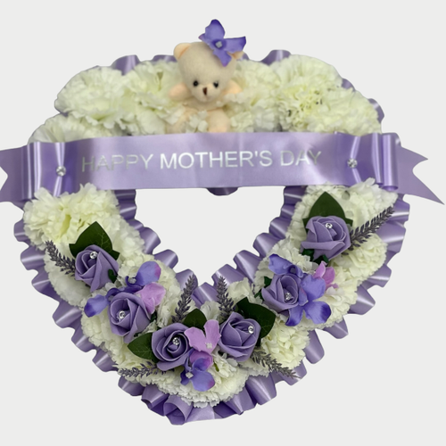 Artificial Funeral Flowers Wreath Memorial Grave Tribute pink Mum Nan Gran - Picture 2 of 17