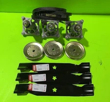 DECK REBUILD KIT Husqvarna YTH2348 SPINDLES 187292 PULLEYS 153532 BLADES 180054