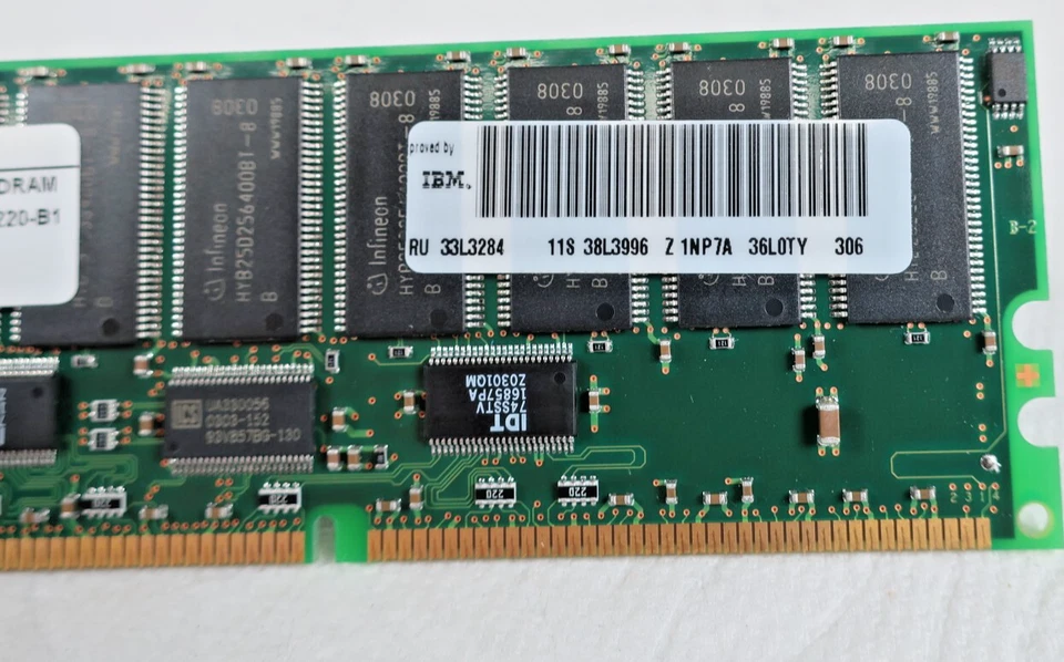 Infineon HYS72D64000GR-8-B SDRAM Memory Module 512MB PC1600R-20220-B1 - Image 3 of 4