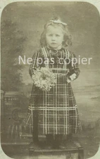 JEUNE FILLE circa 1880 CDV flower by FLEURY à LUITRÉ Ille-et-Vilaine