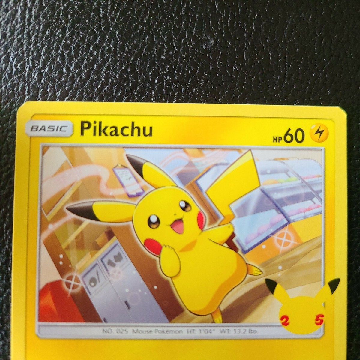 Pikachu 25/25 25th Anniversary - Error Cut Corner's - Non Holo PSA