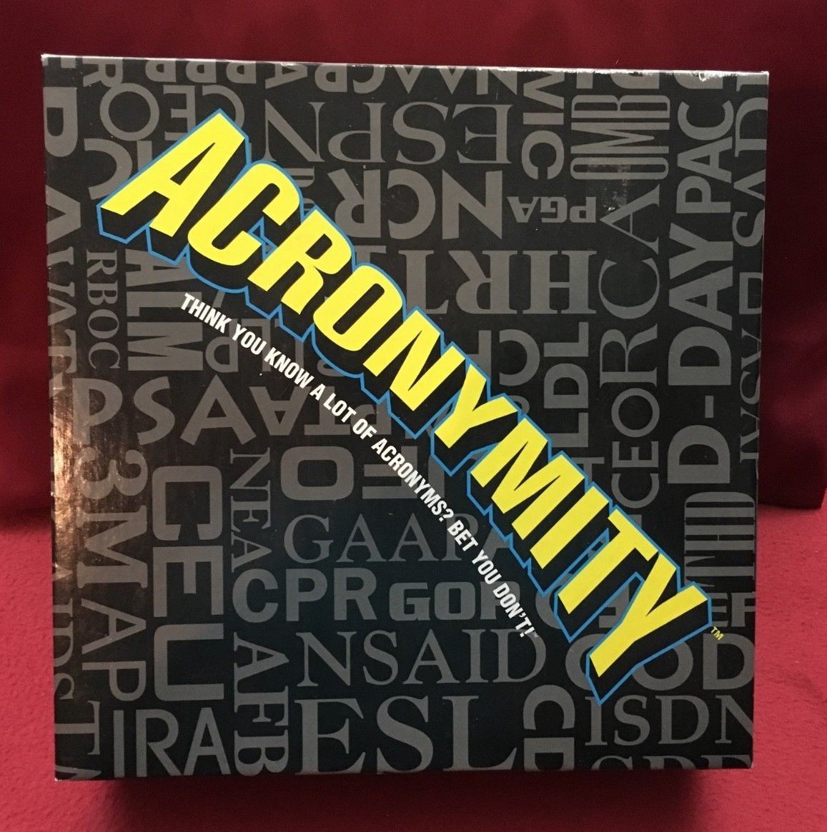 Acronymity the Game of Acronyms Board game, Think you know a lot of