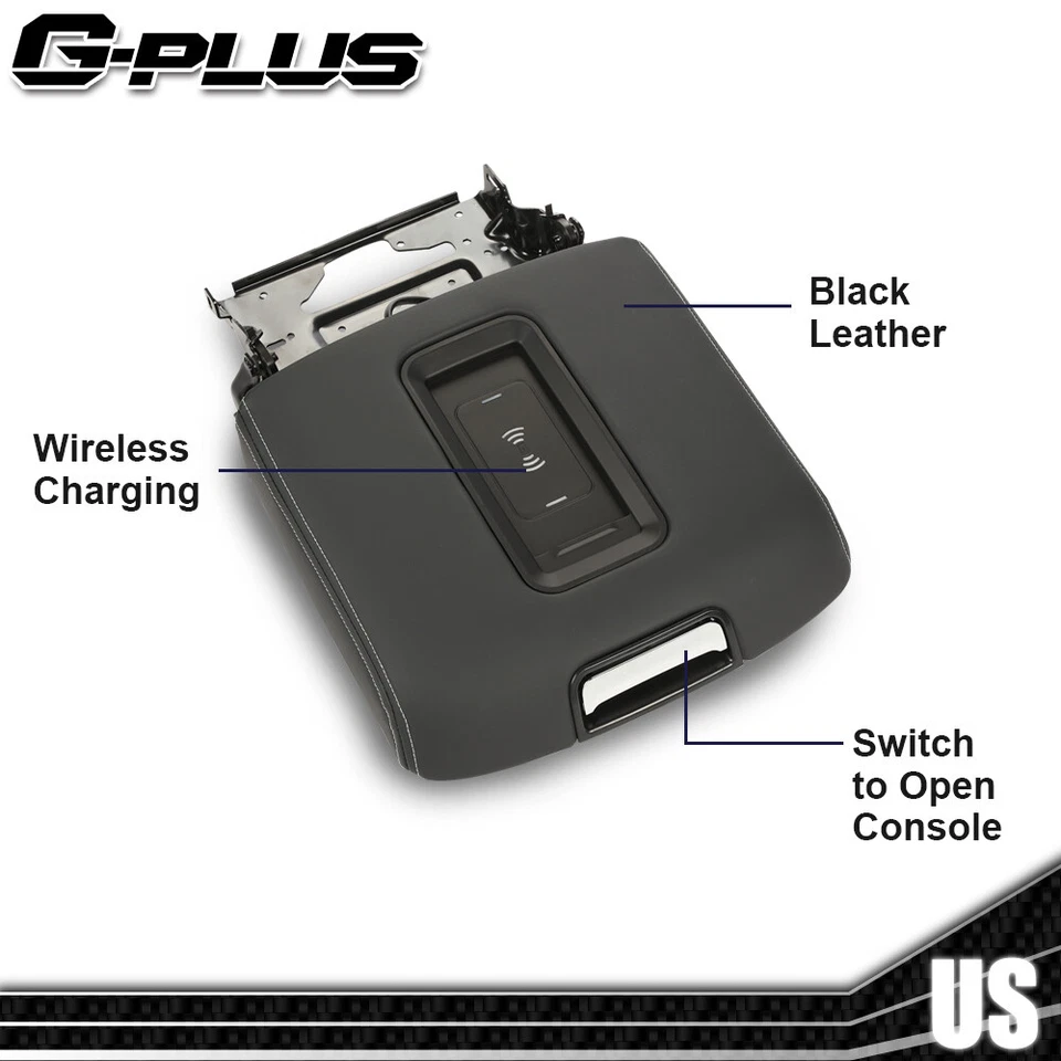 Fit For 15-19 Chevrolet Suburban Center Console Armrest Lid W/ Wireless Charger Foto 2 de 4