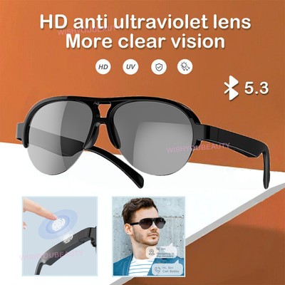 Wireless Smart Glasses Bluetooth Sunglasses Open Ear Speak Headset Headphone