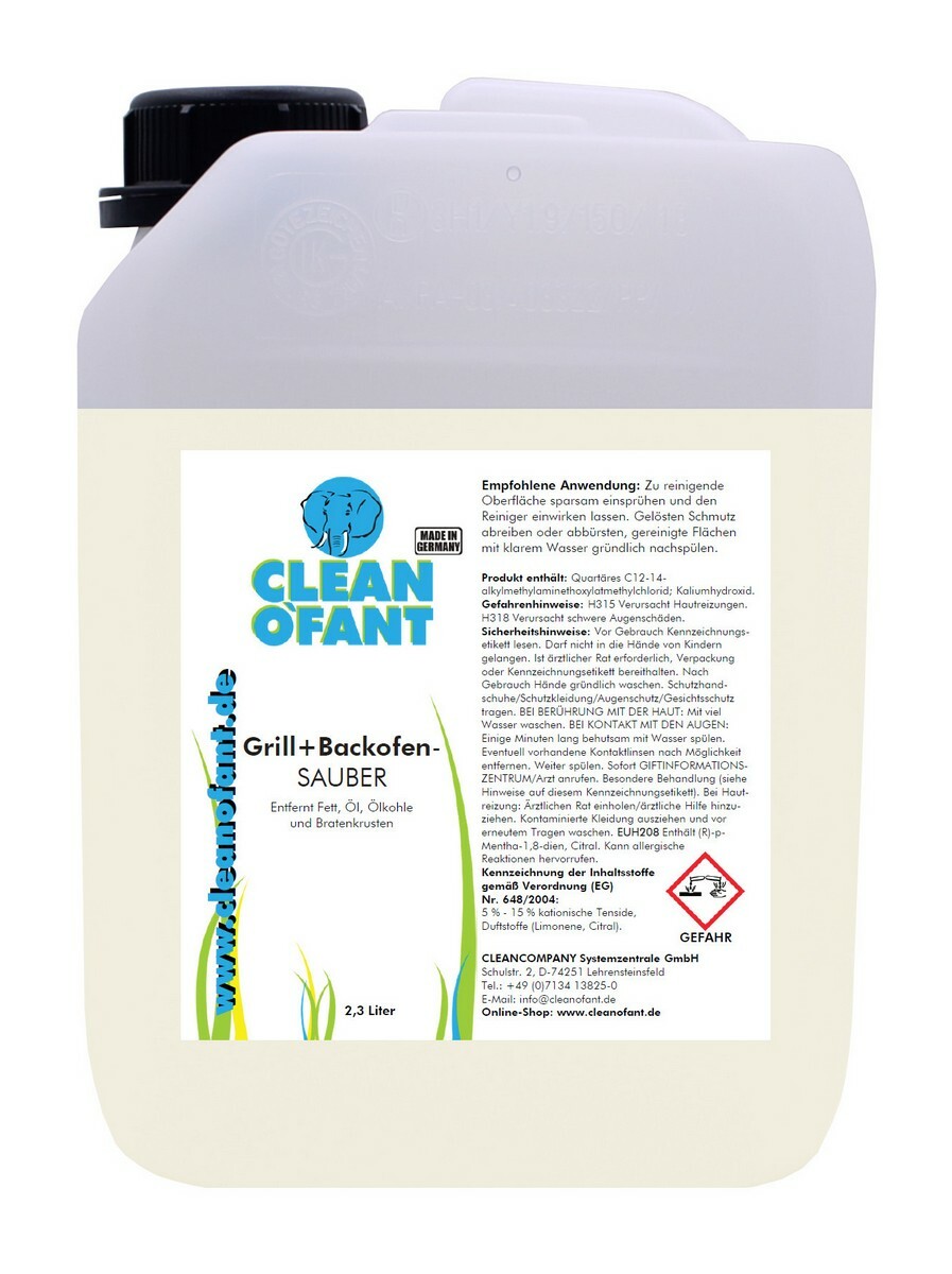CLEANOFANT Limpiadores de Parrilla Horno 2,3L Backofenspray Cristal Chimenea