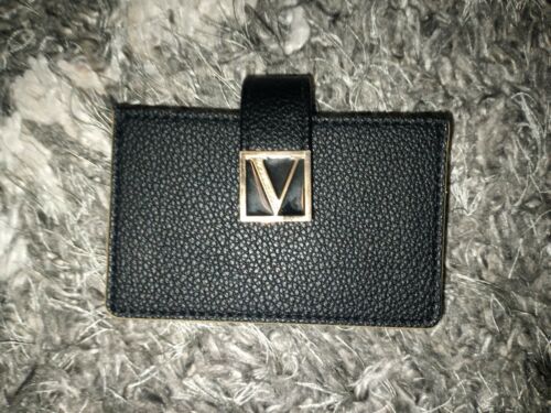 Victoria Secret Accordion Card Case brand new black w/gold glitter sides