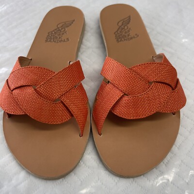 Ancient Greek Sandals Arachne Woven Straps Orange Women s Sz EUR 39 US 6 UK 6