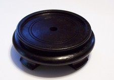 3 1/2" FOOTED ORIENTAL WOODEN LAMP BASE WITH BLACK FINISH NEW 10251BJB