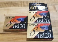 3 TDK 8mm 120 Minute High Standard Camcorder Video Cassette Tapes HS120 NEW