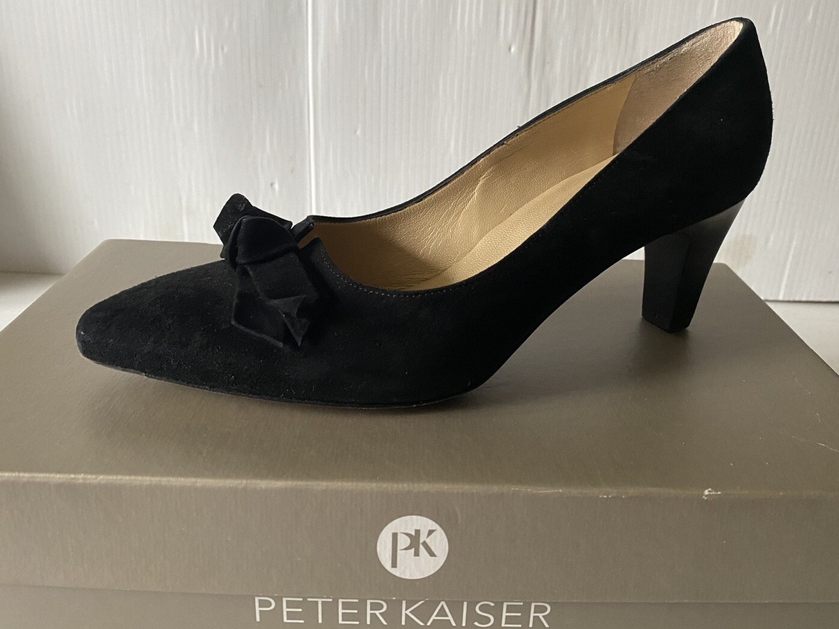 Peter Kaiser Occasion Evening Heel Black Suede Court Shoes Size