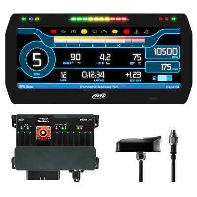 AiM PDM08 Advanced PDM / Data Logger - With 4m GPS + 10 Inch Road Display Option