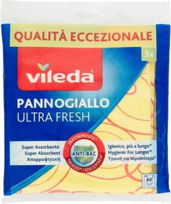 VILEDA YELLOW MICROFIBER CLOTH (3 PIECE PACK)