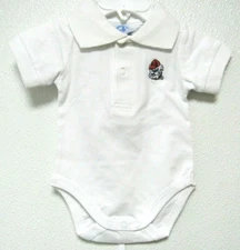 NCAA Georgia Bulldogs White Golf Shirt Romper Bulldog Logo Two Feet Ahead