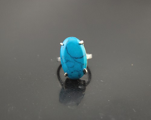 Job Lots 30pcs turquoise stone Silver P Charm Rings Big Lady Vintage Jewellery - Picture 4 of 4