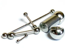 Internally Threaded Barbells Tongue, Nipple Rings 14g thru 00g Piercing Jewelry