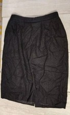 Elisabeth Liz Claiborne Black Wool Blend Pencil Skirt Sz 16 Lined 28" Zip Clasp