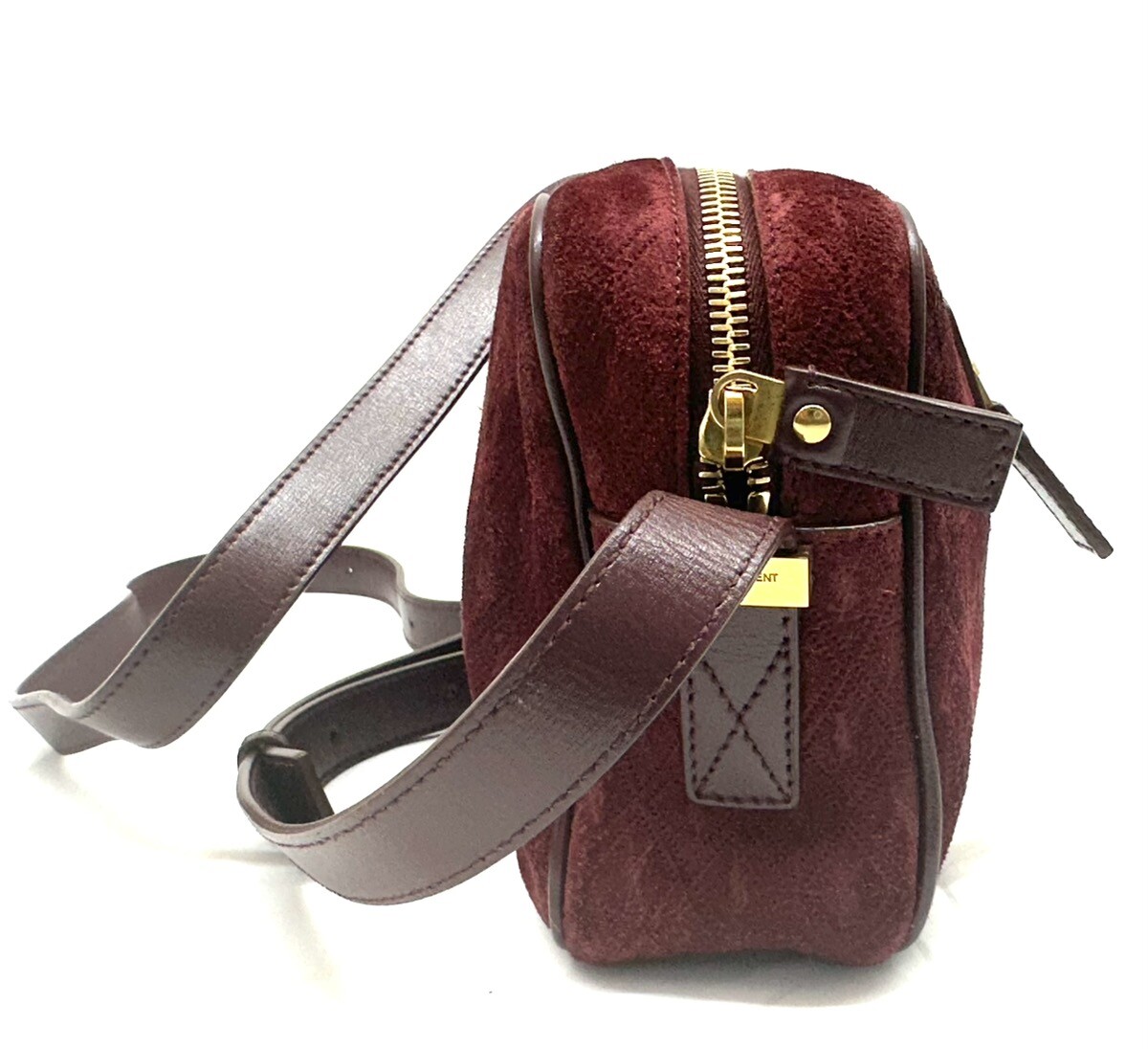 Borsa per fotocamera Saint Laurent in camoscio con monogramma all over! (CMP095725)