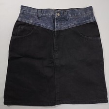 Jean Street Mini Skirt Womens Size 11 Two Tone Jean Cotton USA Vintage