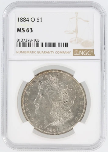 1884-O Morgan Silver Dollar NGC MS63 S$1 New Orleans Minted No Reserve