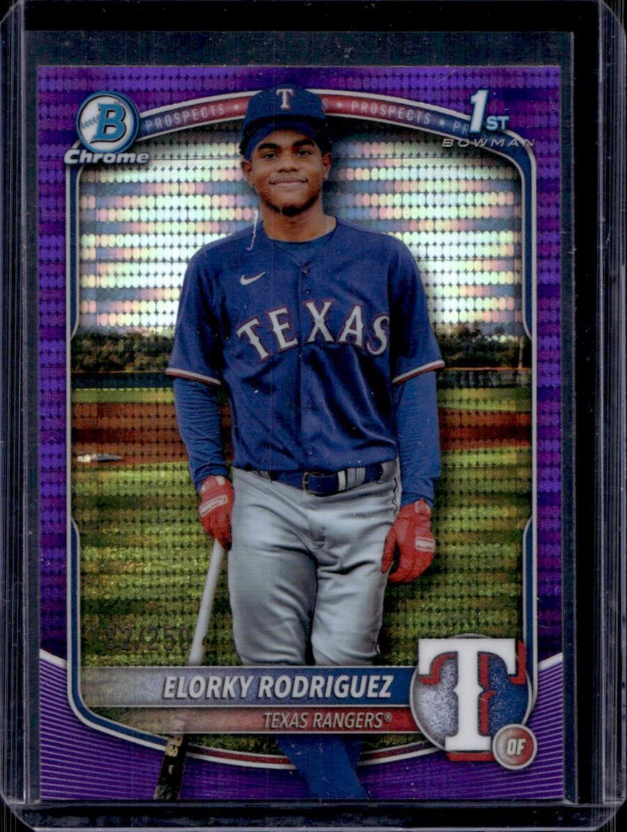 Elorky Rodriguez 2025 Bowman Chrome #BCP-186 Purple Pulsar /250