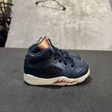 Jordan 5 Retro Shoes Toddler Size 6C Navy Bronze Boys Sneakers 440890-416
