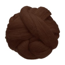 3.53oz Wool Roving Yarn, Needle Felting Wool Fiber for Weaving, Red Coffee