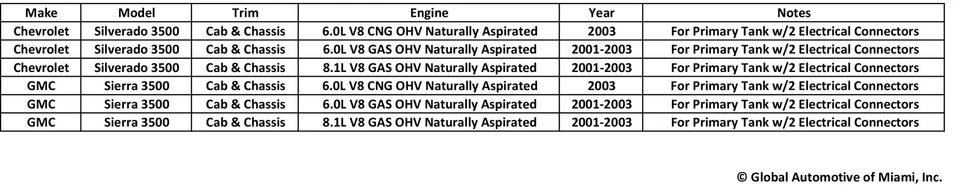 Bomba de combustible para camioneta Chevrolet Silverado GMC Sierra 3500 2001-2003 cabina y chasis Foto 2 de 4