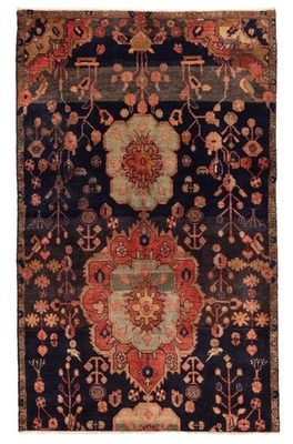 Traditional Vintage Hand-Knotted Area Rug 3'11'' x 6'5'' Oriental Wool Carpet