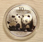 2010 China Panda - 1 oz Silver BU Round  in Capsule - Very Pretty Coin