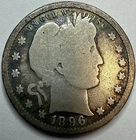 1896 Barber Silver Quarter Exact Coin Imaged #BAR237