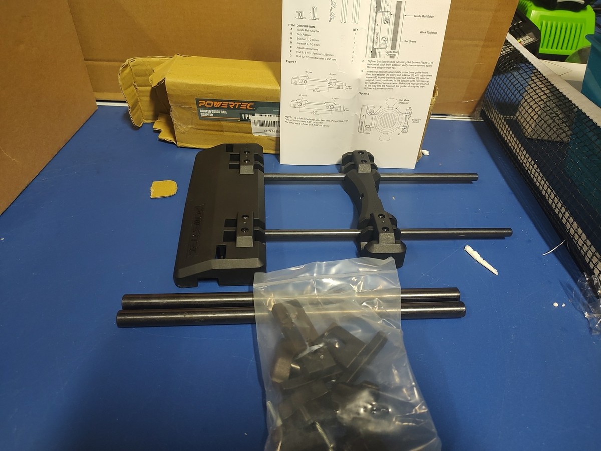 Router Track Compatibility Kit POWERTEC Router Guide Rail Adapter Kit ...
