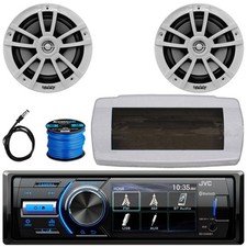JVC KD-X560BT Single-DIN Boat Bluetooth Stereo, 2x 6.5" 225W Max Speakers W/Wire