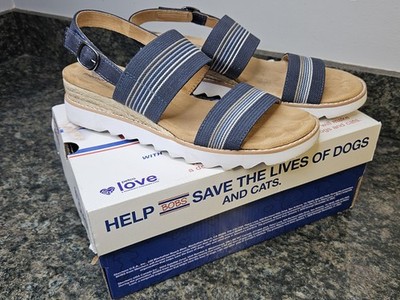 Women's Bobs from Skechers Memory Foam Sandals Tea Time Blue Size 10 *Worn Once