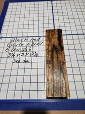 Black and White Ebony  Wood turning  blank   3 1/4 " x 2 " x 12 1/4   " EBW262