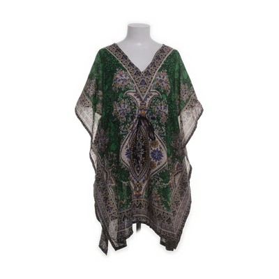 Tunika, Größe: ONE SIZE, Schwarz/Grün/Mehrfarbig, Medaillon, Damen #kSm