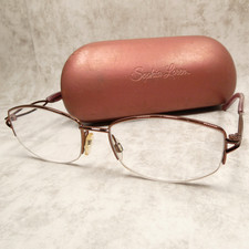 Sophia Loren Metal Half-Rim Eyeglasses FRAMES w/Case - M210 118 Cognac 52-17-135