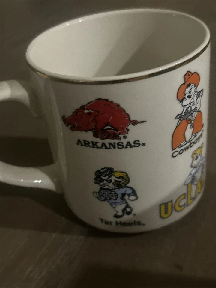Taza universitaria de colección NCAA Final Four OSU Cowboys Razorbacks tacones alquitranados UCLA Seattle Foto 3 de 4
