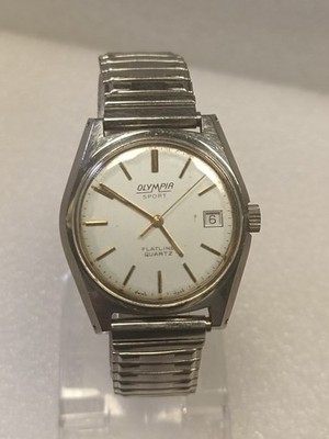 Vintage OLYMIA SPORT FLATLINE quartz Working!