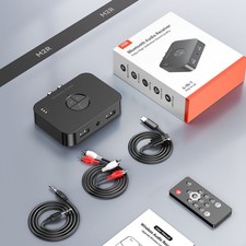 Aux to RCA Bluetooth 6.0 Receiver Adapter 3.5mm Home USB Audio Stereos Speakers