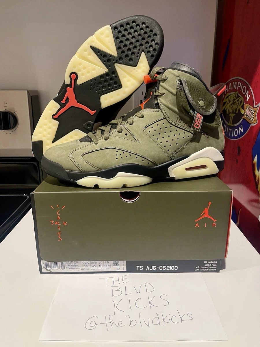 Travis Scott olive 6s worn but still in great condition authentic original box Nike Air Jordan 6 Retro x Travis Scott Mid Olive JordanⅥ  main image 4