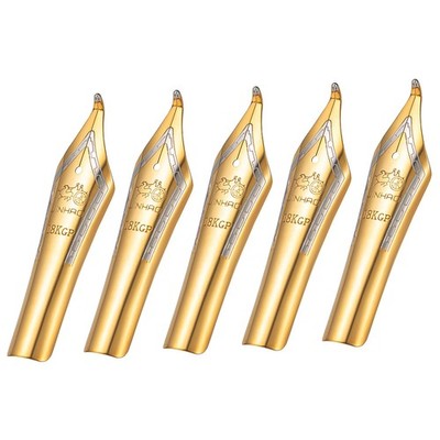5 Spare Pen Bent Nibs #6 Stainless Steel Fude Nib Gold Plated for Jinhao 450,...