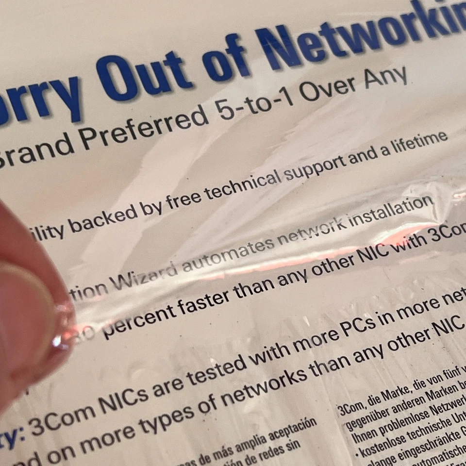 3Com EtherLink III 3C509B-TPC COAX (RJ 45 & BNC) Network Interface Card *NEW* - Image 3 of 4