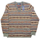Polo Ralph Lauren Fair Isle Wool Sweater Green Multi Town and Country L NWT