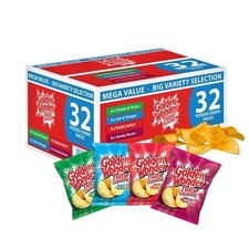 32 x 25g Golden Wonder Variety Mixed Box Fully Flavoured Crisps Multipack
