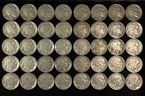 Roll of Forty (40) Buffalo Nickels. Full Date 1936 P. Lot #  9063-202-12