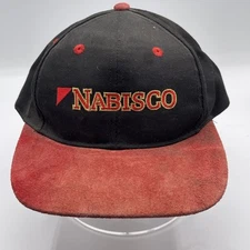 Vintage NABISCO BRANDS INC Black and Red Snap Back Trucker hat Cap 80s 90s