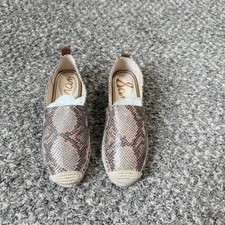 Sam Edelman Khloe Snake Leather Slip On Espadrilles Flats Shoe Size US 5.5 New