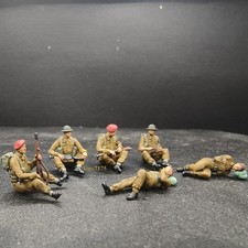 1/72 WWII British Army 6 Soldiers Model handpainted finished model