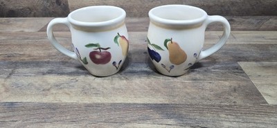 Longaberger Fruit Medley Mugs (2) No chips or cracks Made in the USA