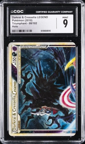 2010 POKEMON TRIUMPHANT HOLO #99/102 DARKRAI & CRESSELIA LEGEND CGC 9
